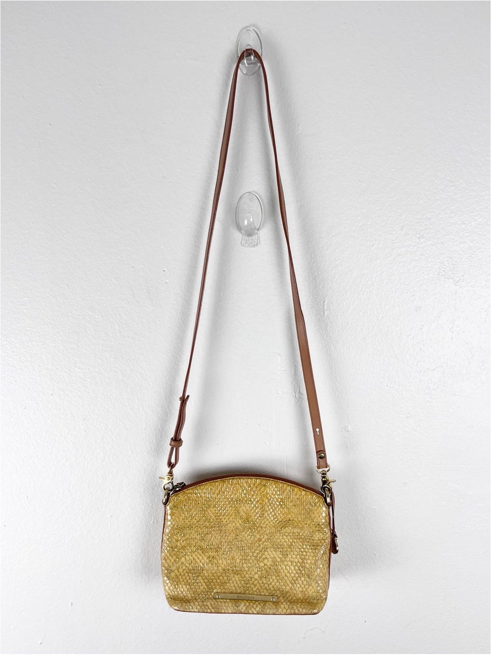 BRAHMIN Mini Duxbury Snakeskin Print Removable Strap Crossbody Shoulder Bag